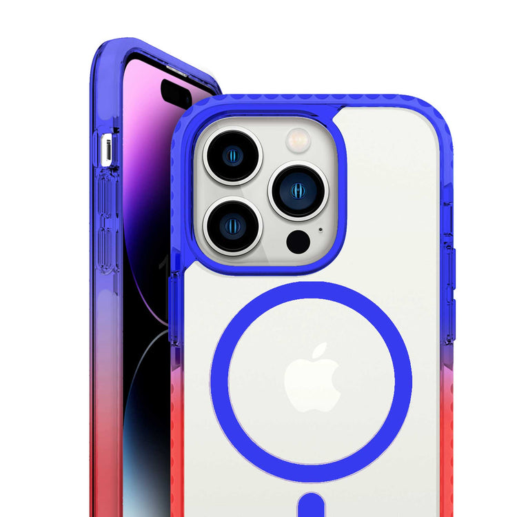 iPhone 14 Pro Max Clear Magsafe Case Pansy Blue