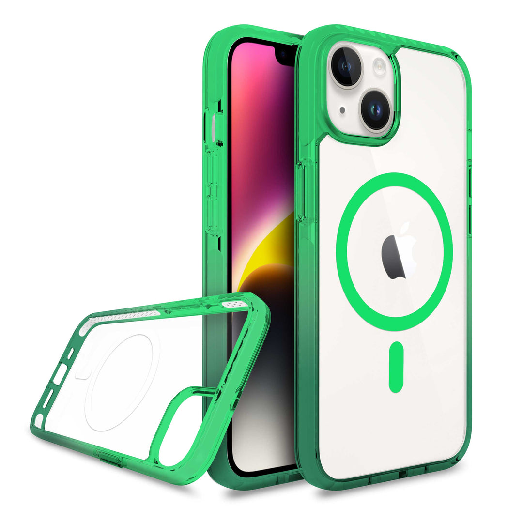 iPhone 14 Clear Magsafe Case Green