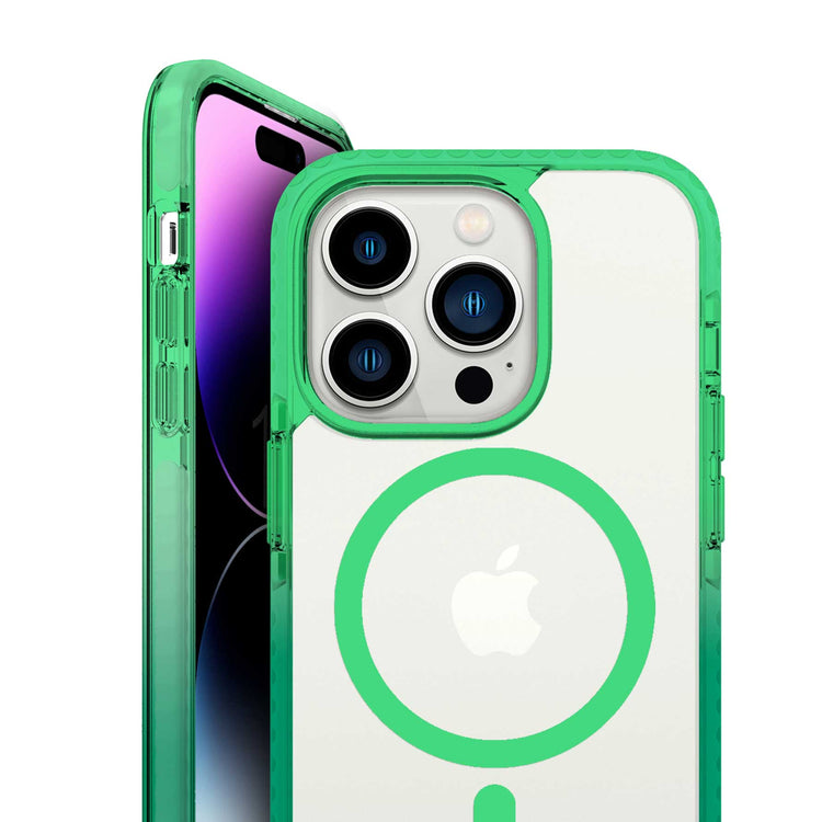 iPhone 14 Pro Max Clear Magsafe Case Carribean Green