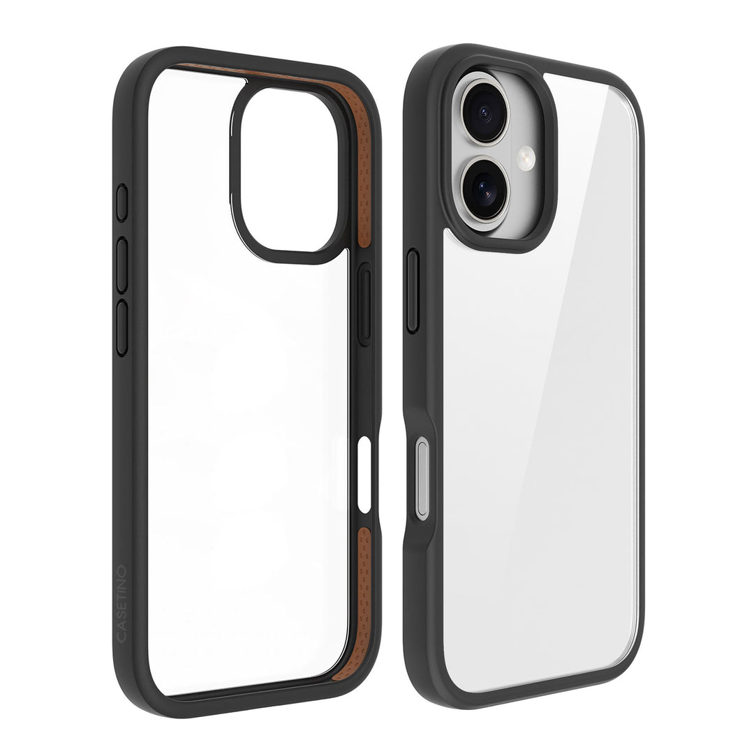 CASETiNO Klasik Case with clear back and black frame on a white background