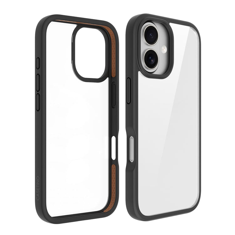 CASETiNO Klasik Case with clear back and black frame on a white background