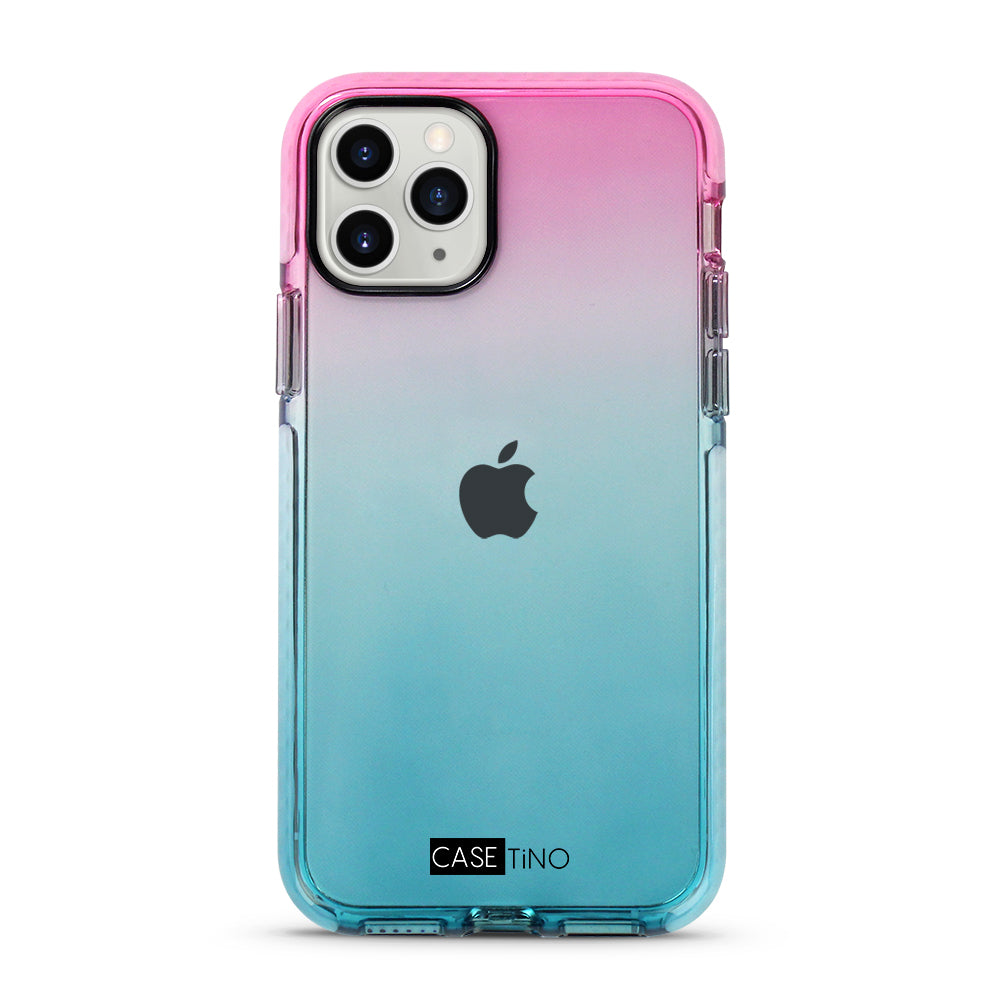 iPhone 11 Pro Max Clear Case - Pink and Blue