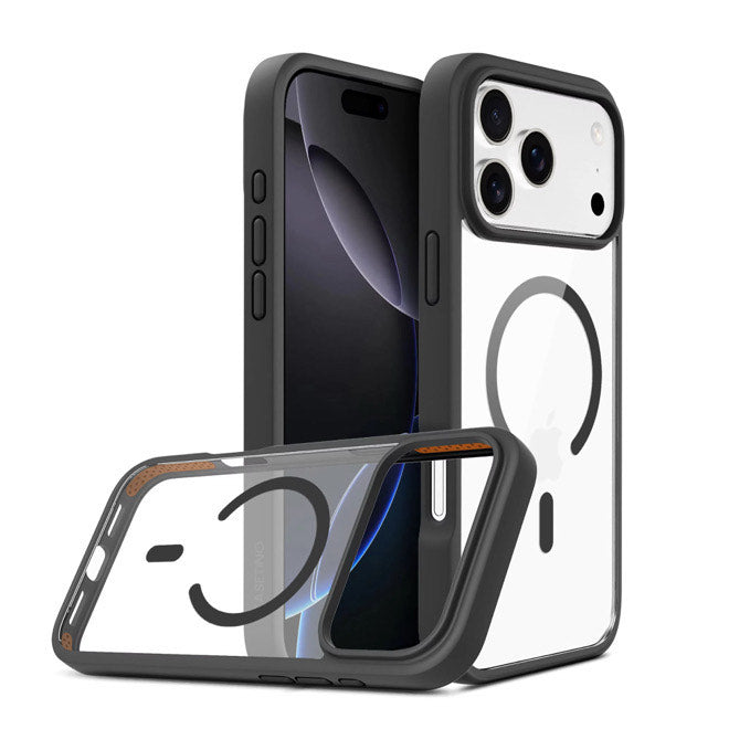 CASETiNO 17 Pro Max Klasik case with clear back and black border on a white background