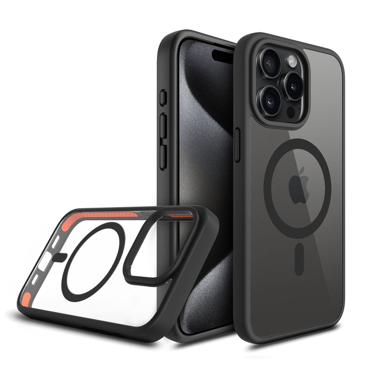MagSafe Klasik Case on iPhone 15 Pro Max Black